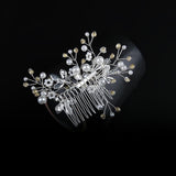 White hand alloy pin-comb Crystal tiara Bridal hair Comb Pearl tiara 628757223737 - COCOMELODY