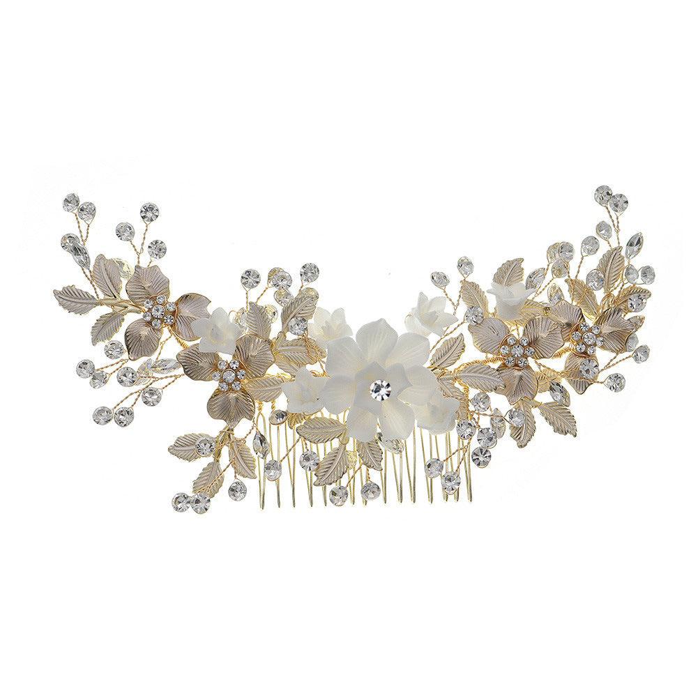 Temperament headdress polymer clay flower handmade hair comb beautiful bride hair comb 610966903102 - COCOMELODY