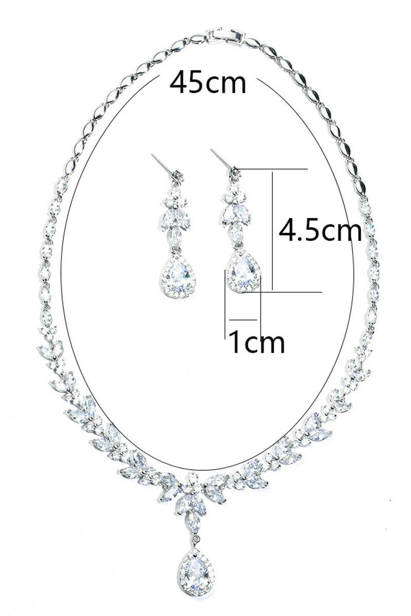 Gorgeous Zircon Earrings/Necklace Jewelry Sets (Set of 2) 702305921133 - COCOMELODY