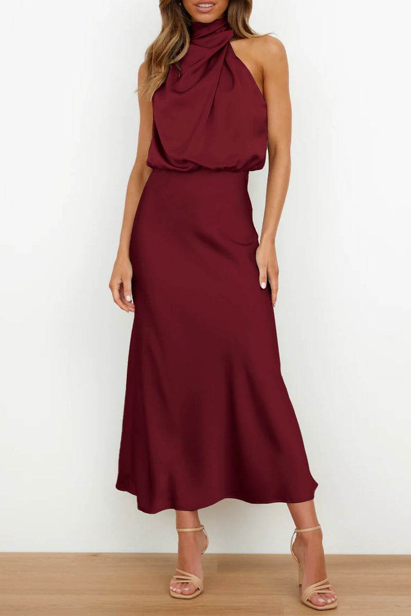 Sheath-Column Midi Forged Chiffon Dress 695677395149 - COCOMELODY