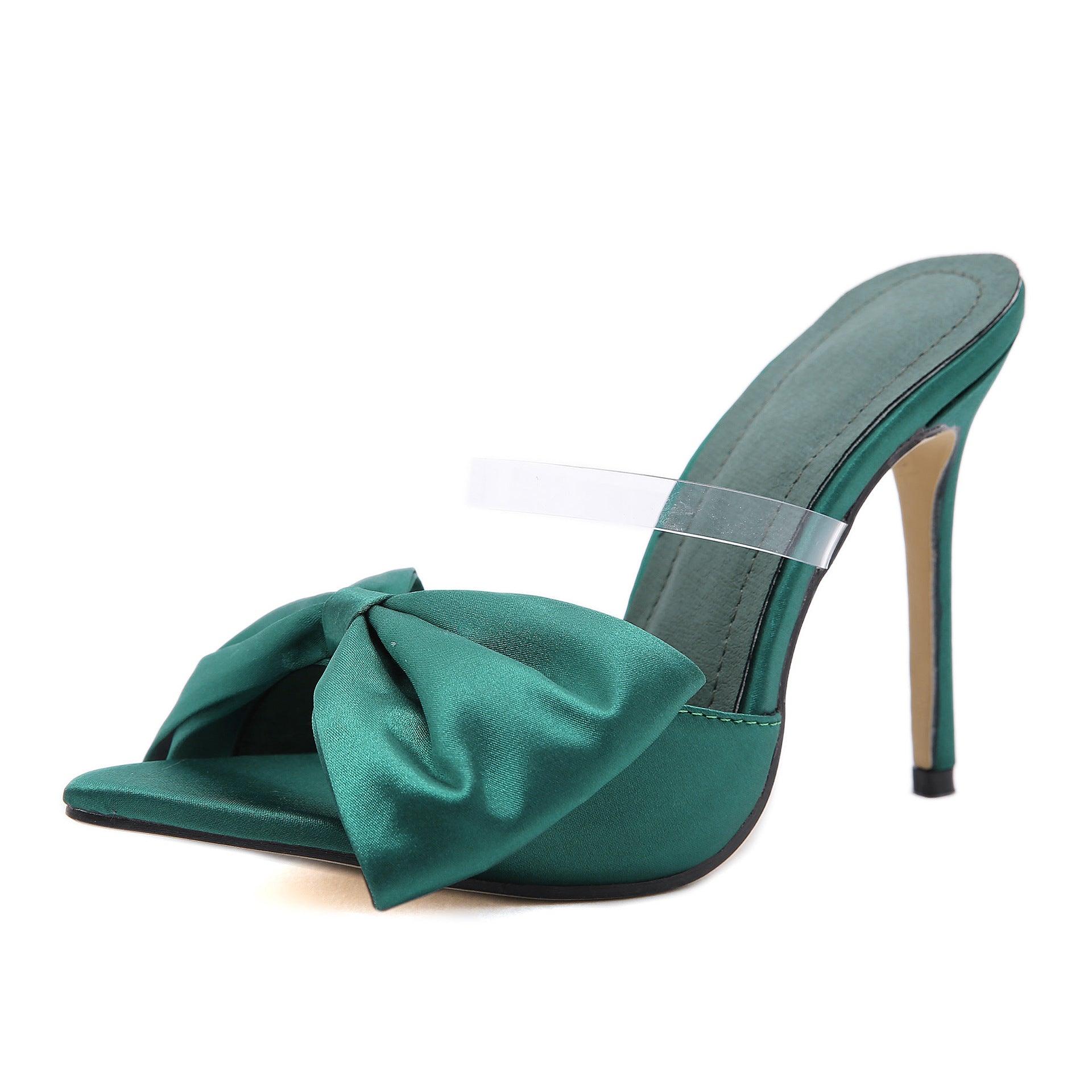 Satin Pointy Stiletto Heels 634509707944 - COCOMELODY