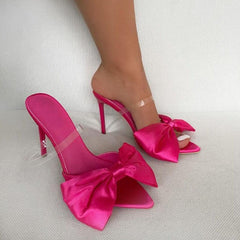 Satin Pointy Stiletto Heels 634509707944 - COCOMELODY