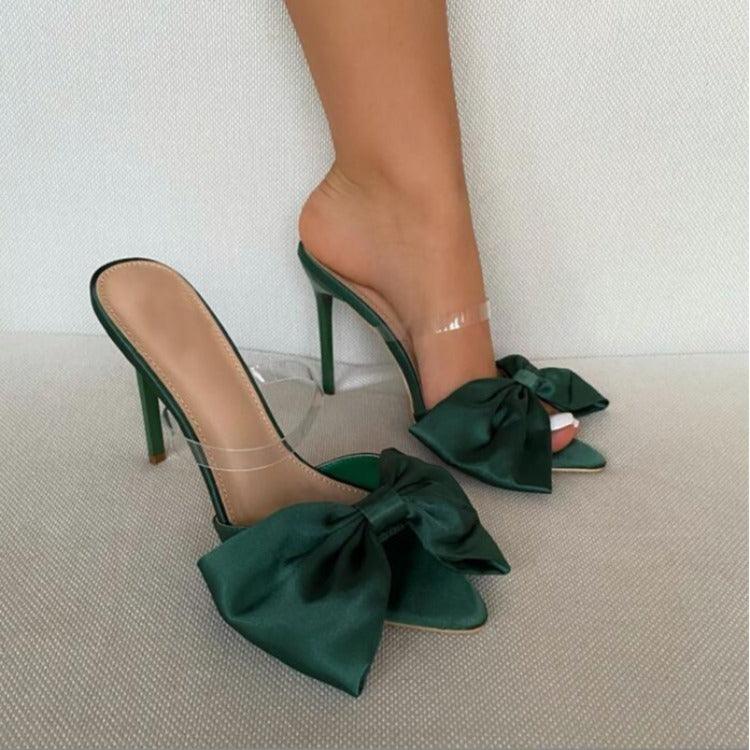 Satin Pointy Stiletto Heels 634509707944 - COCOMELODY