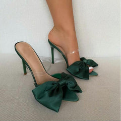 Satin Pointy Stiletto Heels 634509707944 - COCOMELODY