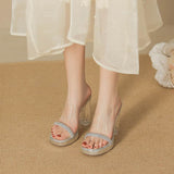 Chunky Heel 11cm PU Shoes 877856890347 - COCOMELODY