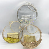 Acrylic bag round quicksand fine glitter bag evening bag 662932203167 - COCOMELODY