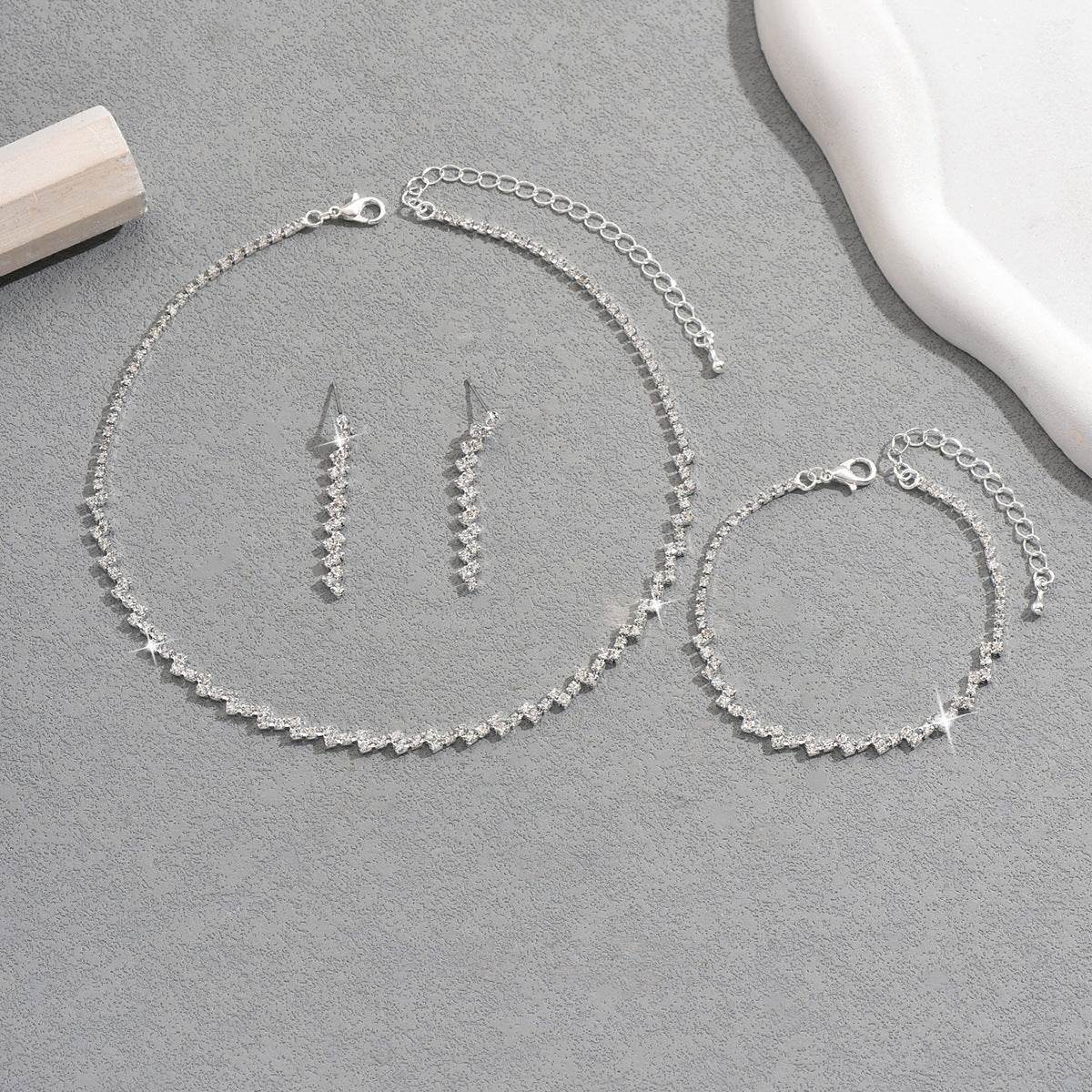 Wedding Earrings/Necklace Jewelry Sets (Set of 3) 844954087931 - COCOMELODY
