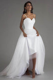 A-Line Sweep-Brush Train Tulle Wedding Dress 864834286134 - COCOMELODY