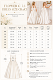 Satin Pearl Trim Deep V-Back Bow Floor Length Flower Girl Dresses 912220986900