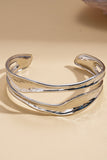 Minimalist Twisted Open Cuff Bracelet Gold Silver Two Tone Wrist Jewelry 1009948316291