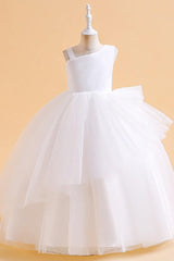 A-Line Maxi Tulle Flower Girl Dress 682982626293 - COCOMELODY