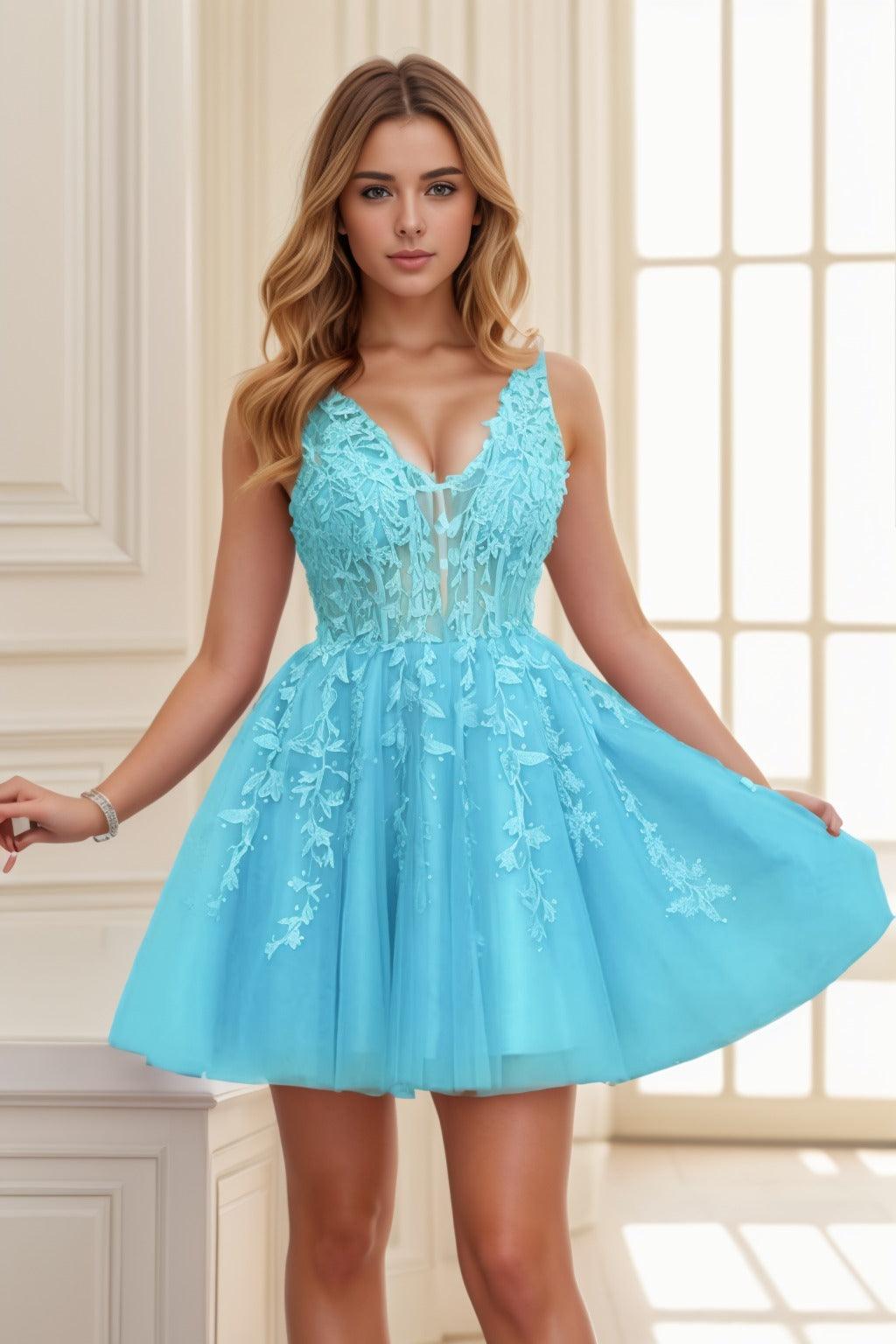 A-line Short-Mini Tulle Prom Dress CS0410 - COCOMELODY