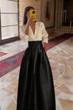 A Line Jewel Neck V-Neck Long Sleeves Mother Dresses CM0342