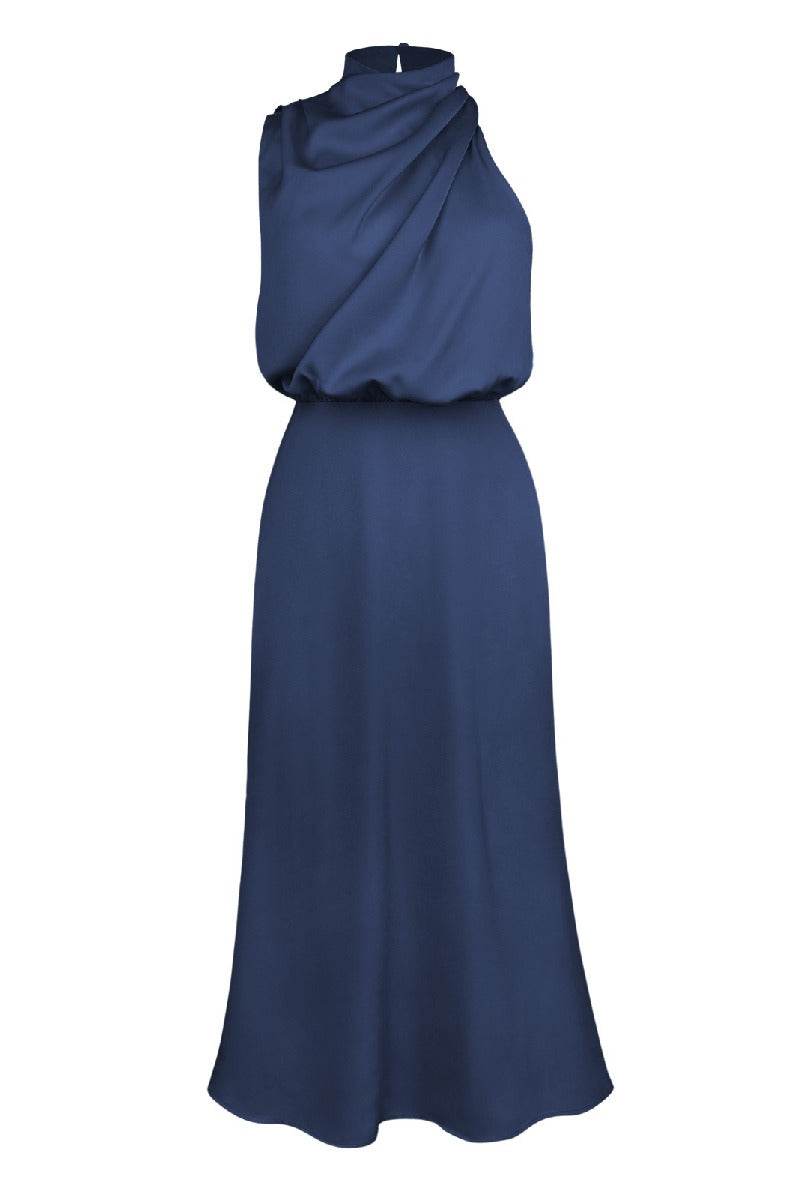 Sheath-Column Midi Forged Chiffon Dress 695677395149 - COCOMELODY
