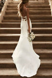 Sheath-Column Sweep-Brush Train Chiffon Little White Dress 100038 - COCOMELODY