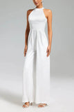 Halter Floor Length Chiffon Wedding Jumpsuit 857509518185 - COCOMELODY