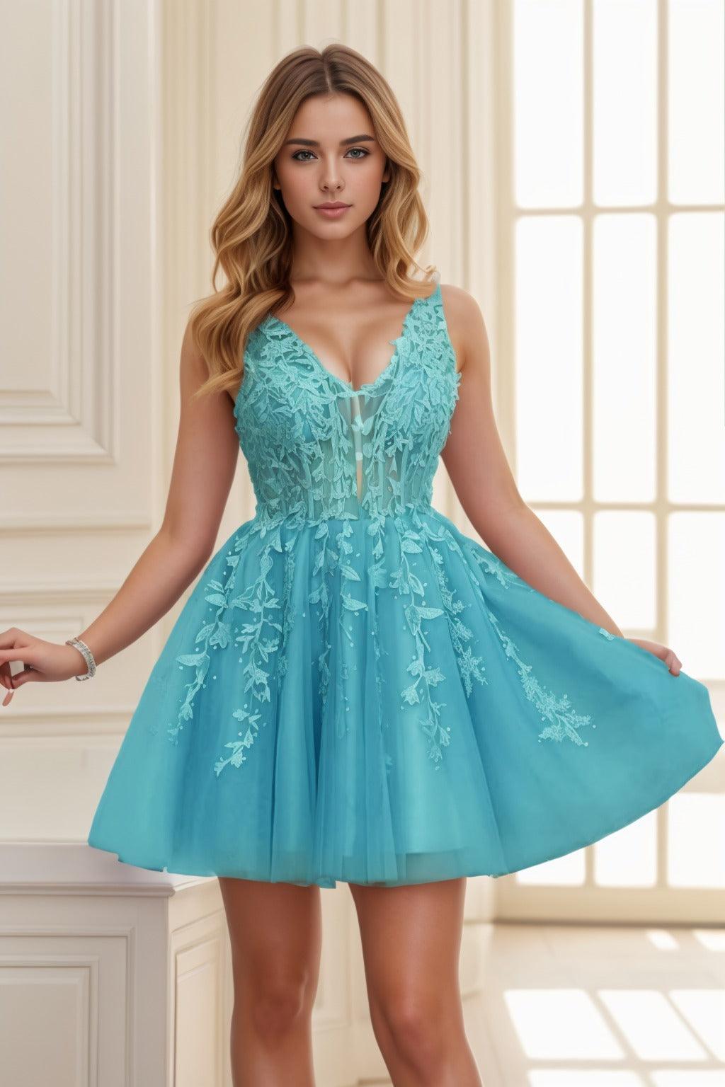 A-line Short-Mini Tulle Prom Dress CS0410 - COCOMELODY