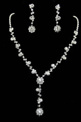 Elegant Rhinestone Wedding Earrings/Necklace Jewelry Sets (Set of 2) 571299893924 - COCOMELODY