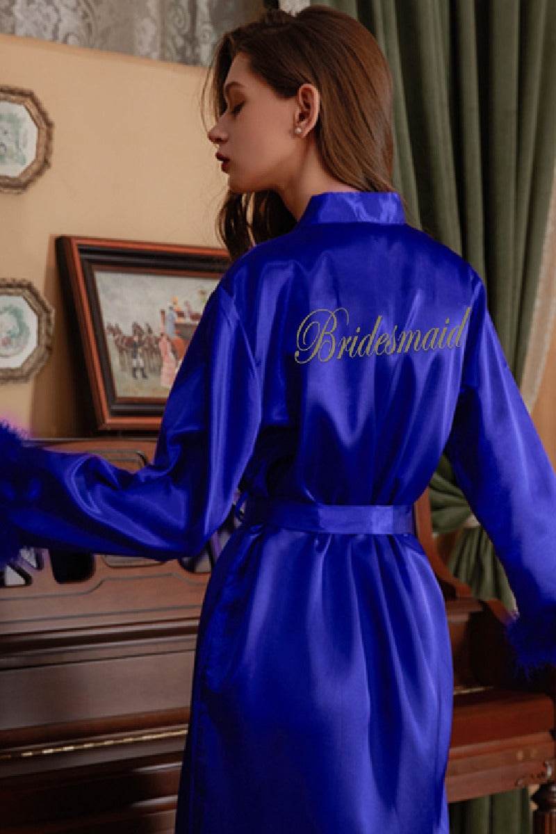 Personalized Bride Bridesmaid Robes Sexy Satin Robes 767772382395 - COCOMELODY
