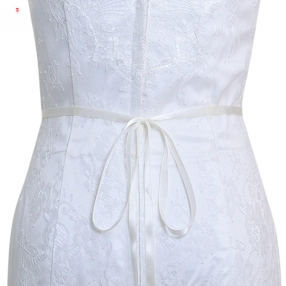 Ribbons Wedding Sash with Rhinestone Imitation Pearl 839584357990 - COCOMELODY