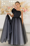A-Line Detachable Layered Tulle Floor Length Flower Girl Dresses 1001038162773