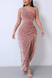 Asymmetry Maxi Sequins Formal Evening Dresses 726580952561