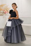 A-Line Detachable Layered Tulle Floor Length Flower Girl Dresses 1001038162773