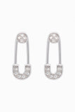 Rhodium plated Earrings with Crystals CE0098 - COCOMELODY