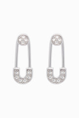 Rhodium plated Earrings with Crystals CE0098 - COCOMELODY