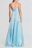 A-Line Floor Length Bronzing Fabric Wedding Guest Dress 971542045191