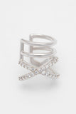 Rhodium plated Ear Cuff with Crystals CZ0242 - COCOMELODY