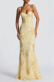 Trumpet-Mermaid Floor Length Polyester Wedding Guest Dress 984718182637