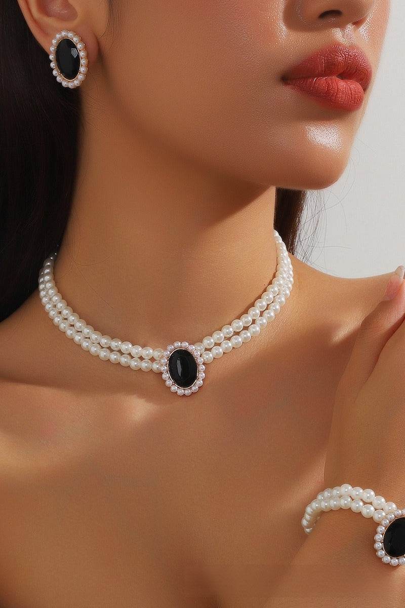 Classic Pearl/Bracelet/ Wedding Earrings/Necklace Jewelry Sets (Set of 3) 808578164285 - COCOMELODY