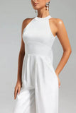 Halter Floor Length Chiffon Wedding Jumpsuit 857509518185 - COCOMELODY