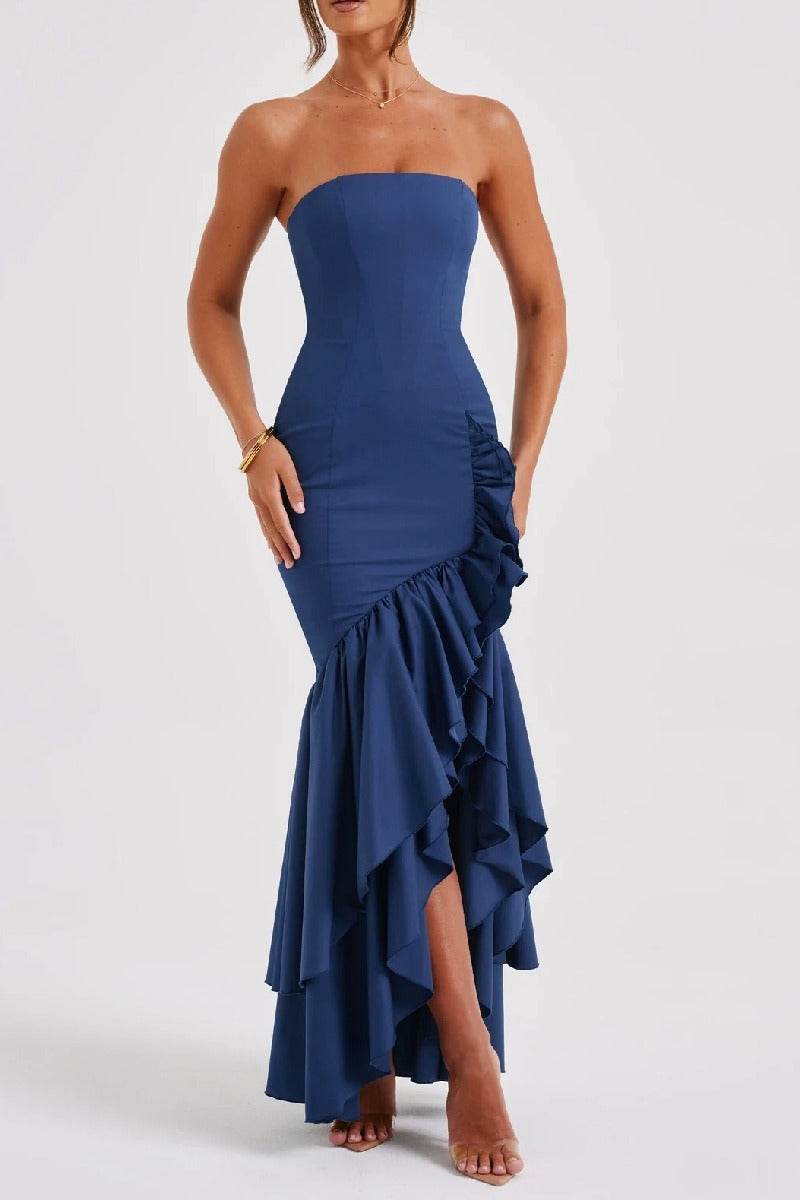 Mermaid High-Low Stretch Formal Evening Dresses 746074126248 - COCOMELODY