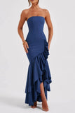 Mermaid High-Low Stretch Formal Evening Dresses 746074126248 - COCOMELODY
