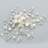 Bridal headwear Wedding accessories Handmade pearl hairdo Combs 524354077005 - COCOMELODY