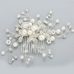 Bridal headwear Wedding accessories Handmade pearl hairdo Combs 524354077005 - COCOMELODY