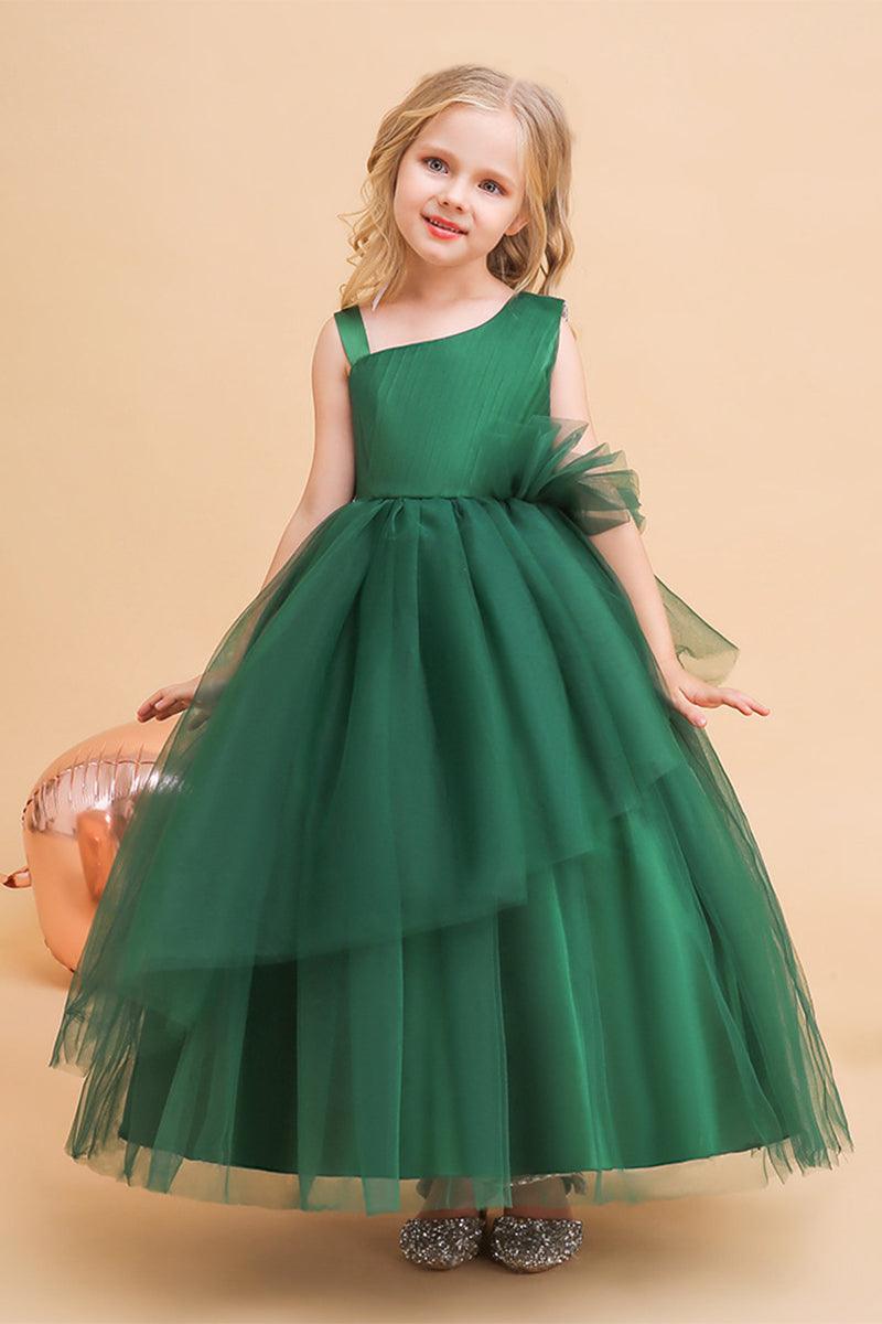 A-Line Maxi Tulle Flower Girl Dress 682982626293 - COCOMELODY