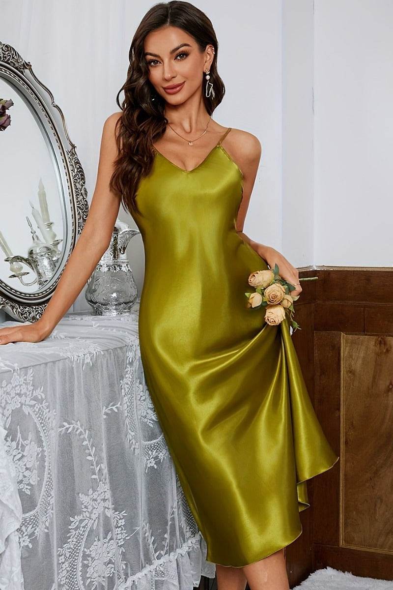 Cowl Neck Long Slip Dress 826969800490 - COCOMELODY