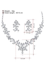 Brass Zircon Necklace Earrings Jewelry 574805330964 - COCOMELODY