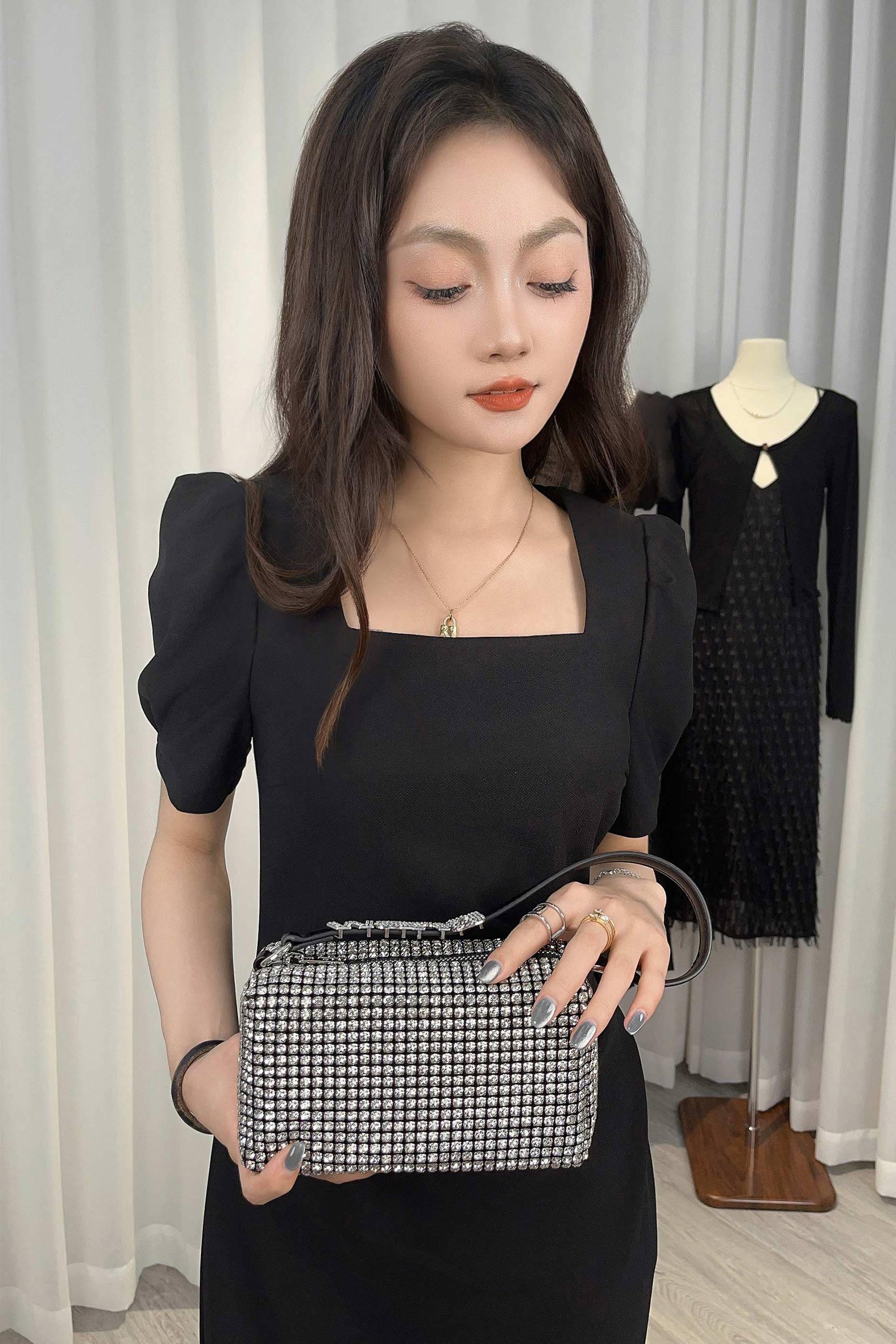 Stylish All Diamond bling rhinestone chain set with diamond Hand full diamond underarm bag 704230461982 - COCOMELODY