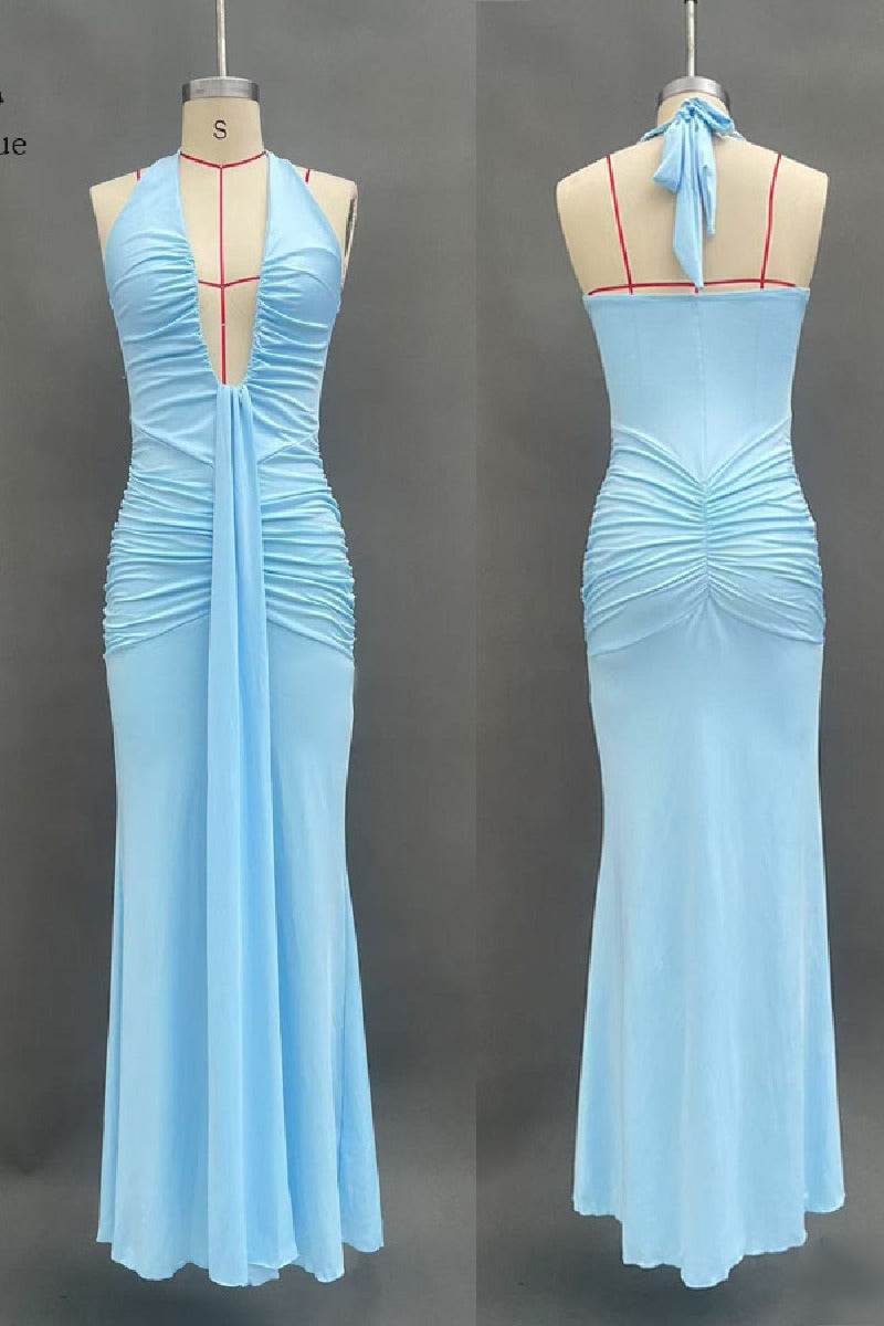 Mermaid	Maxi Knitted Semi Formal Wedding Guest Dresses 917018224683 - COCOMELODY