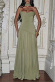Sheath-Column Floor Length Silk-Like Wedding Guest Dress 1037538978797