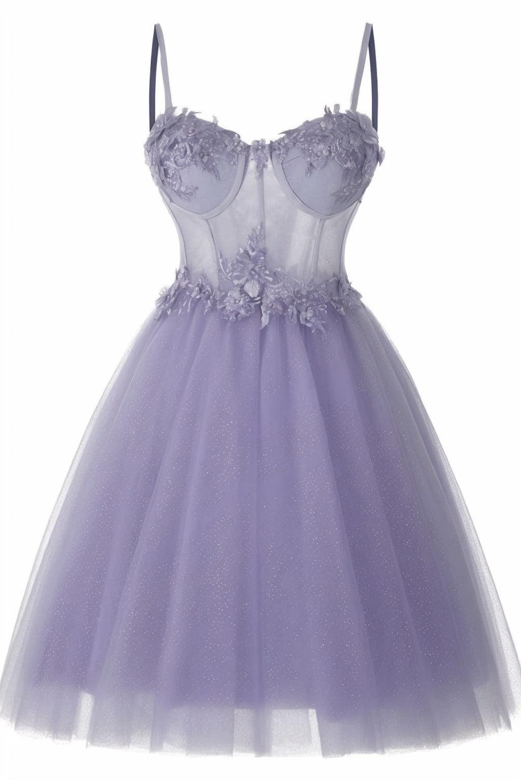 A-Line Short-Mini Tulle Prom Dress CS0400 - COCOMELODY