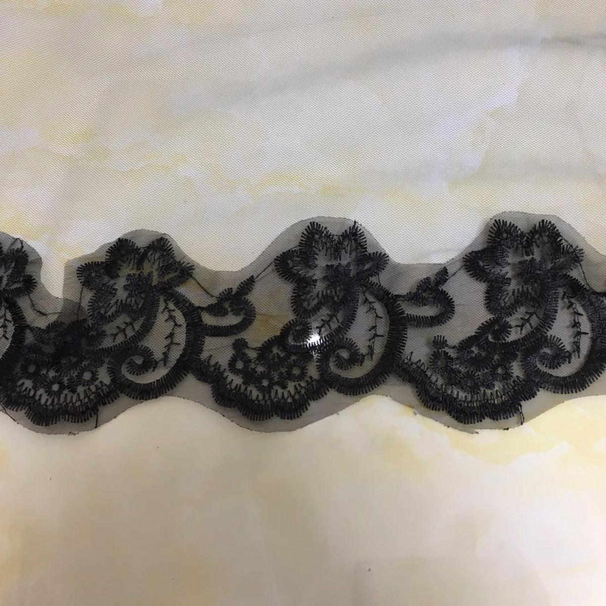 Lace embroidered black double veil 559934344266 - COCOMELODY