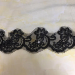 Lace embroidered black double veil 559934344266 - COCOMELODY