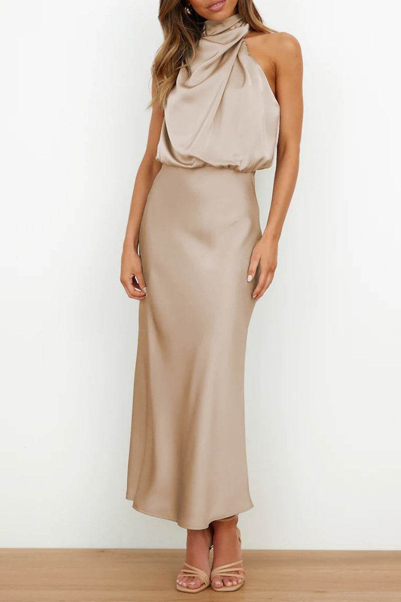 Sheath-Column Midi Forged Chiffon Dress 695677395149 - COCOMELODY