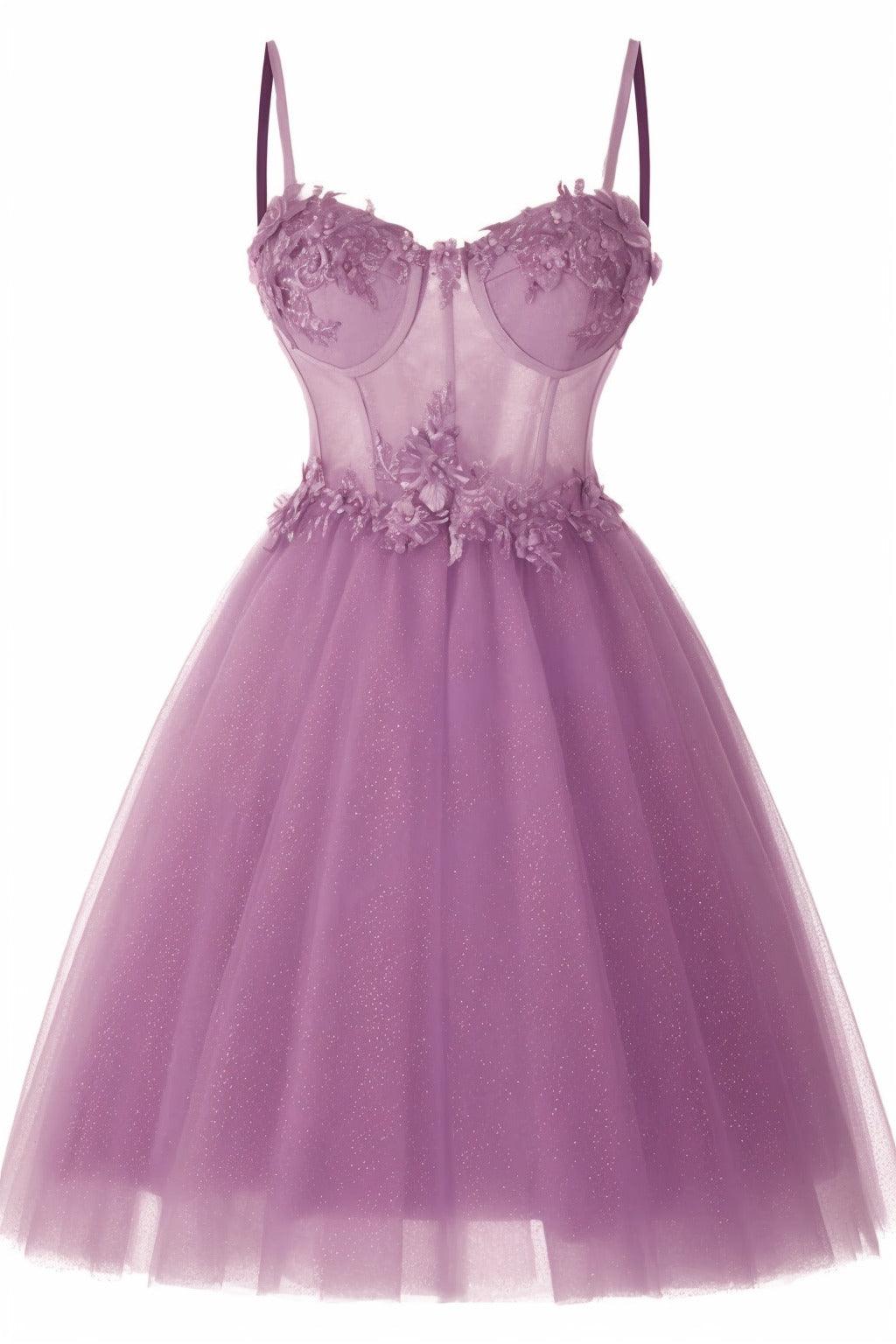 A-Line Short-Mini Tulle Prom Dress CS0400 - COCOMELODY