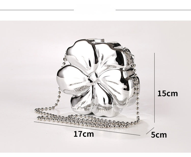 Flower bag mirror plating process oblique span bag 778089021024 - COCOMELODY
